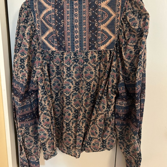 NWT: Sea Floral Cotton Blouse with subtle metallic details size L - Picture 5 of 7